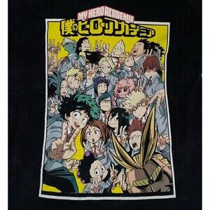 My Hero Academia T Shirt Men’s Medium Black Anime Shirt